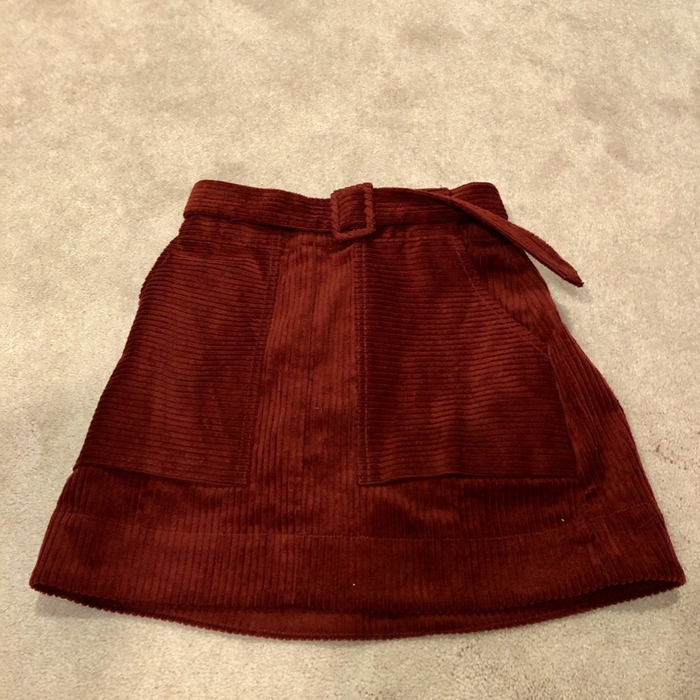 ASOS Red Corduroy Mini Skirt (petite)